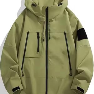 Outdoor Men Jacket Water Resistant Quick Dry Windbreaker Hooded Varsity Jackets for Mountain