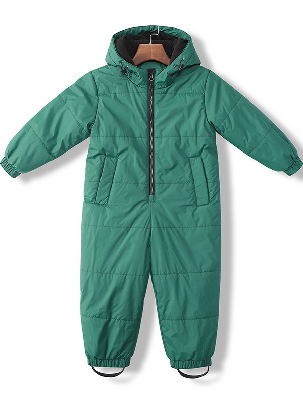 Kids Ski Padded Suit - Dark Green