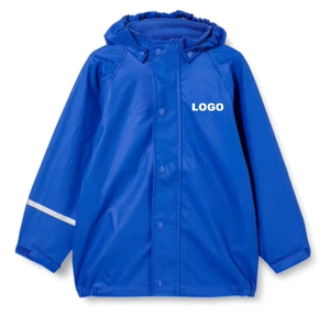 Children's PU Polyester Raincoat Windproof and Waterproof Rain Jacket for Student Traveling Camping