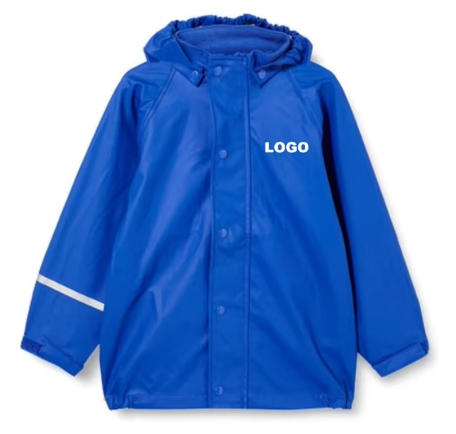 Children's PU Polyester Raincoat Windproof and Waterproof Rain Jacket for Student Traveling Camping