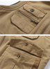 Men's Reversible Heavy Cotton Reversible Vest Sleeveless Cardigan Cotton Fishing Vest Multi-pocket Outdoor Photography Vest