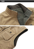 Men's Reversible Heavy Cotton Reversible Vest Sleeveless Cardigan Cotton Fishing Vest Multi-pocket Outdoor Photography Vest