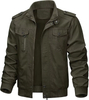 Lightweight Jacket Cargo Windbreaker Zip Front Stand Collar Cotton Jackets With Multi Pockets