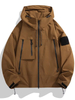Outdoor Men Jacket Water Resistant Quick Dry Windbreaker Hooded Varsity Jackets for Mountain