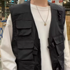 New Trend Men's Hip Hop Sleeveless Jacket Multi-Pocket Outdoors Vests