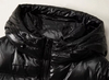 White Goose Down Jacket Black Gold Hooded Casual Short Down Jacket for Unisex