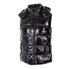 Yellow Padded Shiny Outdoor Sleeveless Glossy Unisex Down Hooded Puffer Bubble Vest Gilet