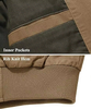 Men's Cotton Lightweight Multi-pocket Zipper Front Stand-up Jacket Windproof Casual Stand-up Collar Vintage Cargo Coat
