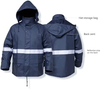 Men's Wind and Waterproof PU Work Raincoat Rain Pants Set With Highly Reflective Tape