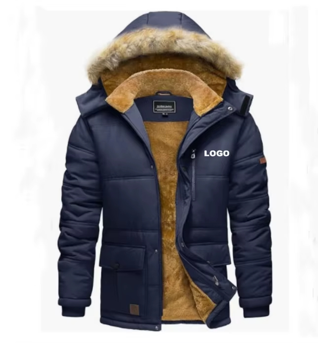 Custom Fashion Men's Winter Parka Down Jacket With Hood Waterproof Windproof Thickened Parka Ski Coat