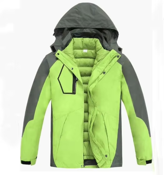 Custom Men's 3-in-1 Waterproof Winter Ski Jacket Windproof Ski Jacket With Detachable Down Jacket